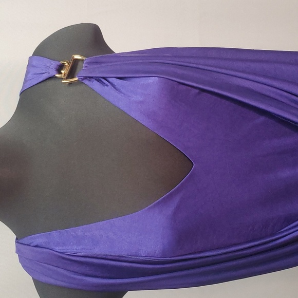 BCBG MaxAzria Purple Drape Dress Size Medium - Picture 3 of 9